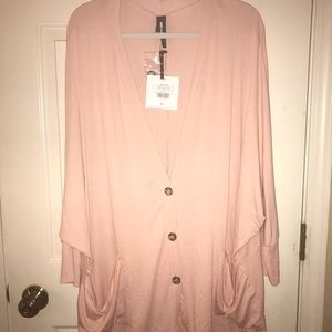 Agnes & Dora Blush Crepe Urban Cardi XL NWT